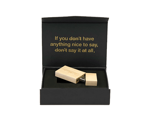 Deliver your birthday montage on a Bamboo USB Drive